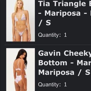 frankies bikini set size small in mariposa